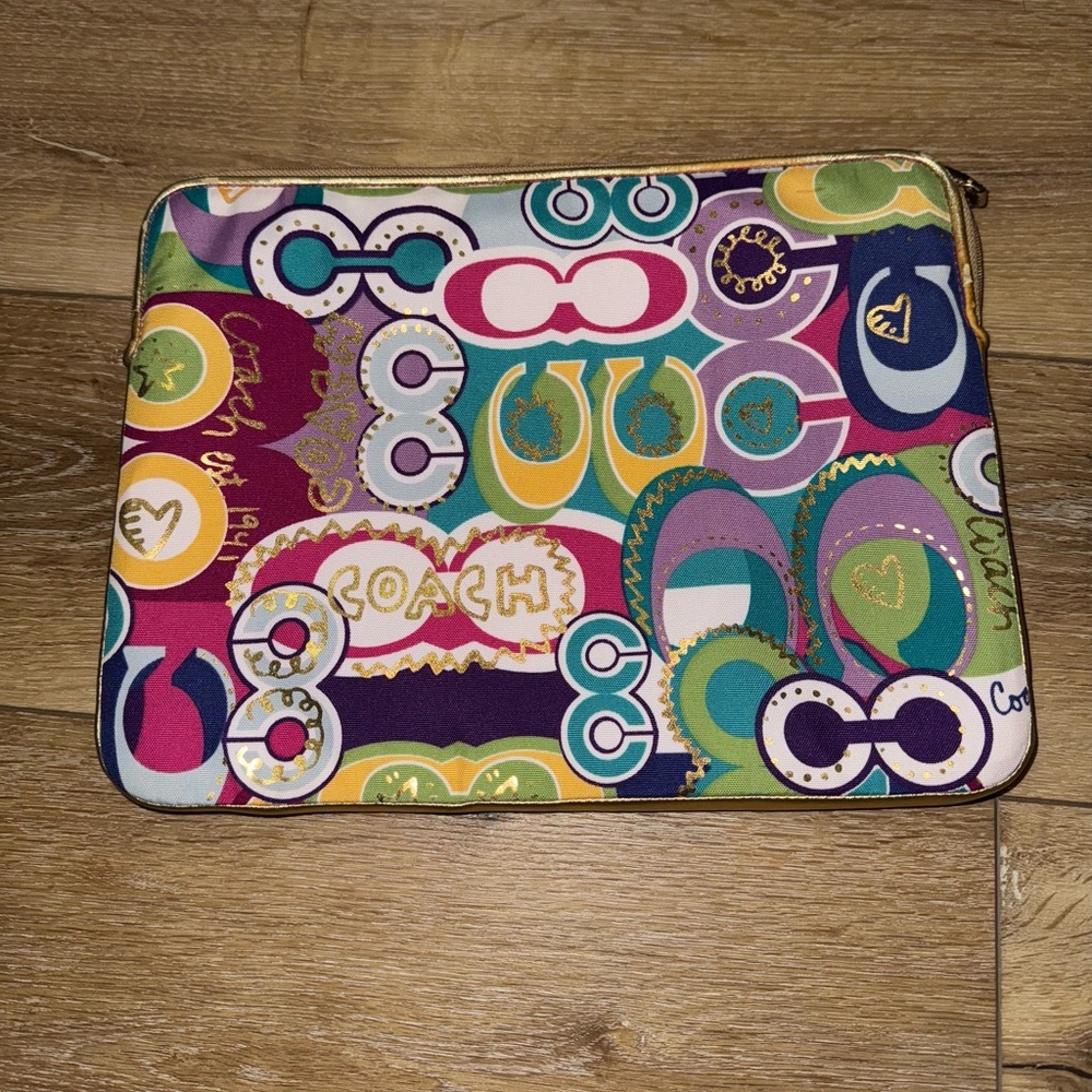 Coach Purple and Pink Laptop Bag with Playful Design - Picture 2 of 4